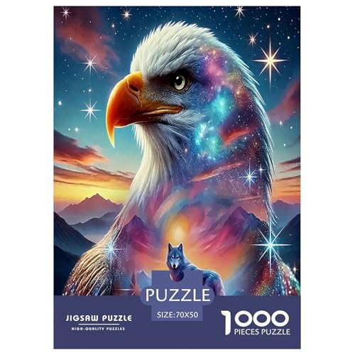 Wolf Puzzle 1000 Teile Schwer Puzzle Spielzeug Pädagogisches Spiel Impossible Herausforderungsspielzeug Für Erwachsene Kinder 70x50cm/1000pcs von JLZBXCUER