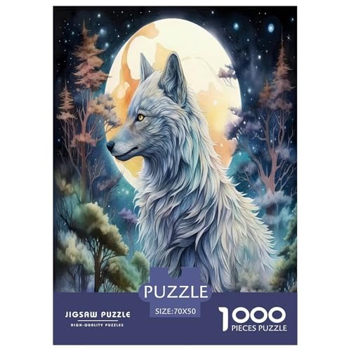 Wolf Puzzle 1000 Teile Schwer Puzzle Spielzeug Pädagogisches Spiel Impossible Herausforderungsspielzeug Für Erwachsene Kinder 70x50cm/1000pcs von JLZBXCUER