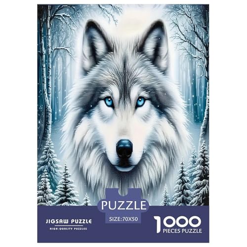Wolf Puzzle 1000 Teile Schwer Puzzle Spielzeug Pädagogisches Spiel Impossible Herausforderungsspielzeug Für Erwachsene Kinder 70x50cm/1000pcs von JLZBXCUER