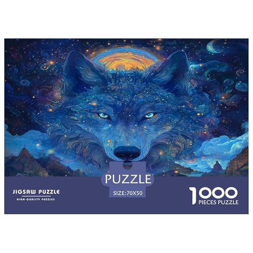 Wolf Puzzle 1000-teilige Schwer Puzzle Spielzeug Lernspiel Impossible Herausforderungsspielzeug Für Erwachsene Kinder 70x50cm/1000pcs von JLZBXCUER