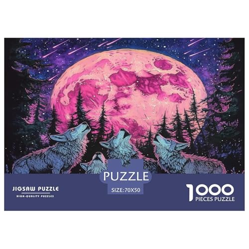 Wolf Puzzle 1000-teilige Schwer Puzzle Spielzeug Lernspiel Impossible Herausforderungsspielzeug Für Erwachsene Kinder 70x50cm/1000pcs von JLZBXCUER