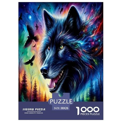 Wolf Puzzle 1000-teilige Schwer Puzzle Spielzeug Lernspiel Impossible Herausforderungsspielzeug Für Erwachsene Und Kinder Ab 14 Jahren 38x26cm/1000pcs von JLZBXCUER