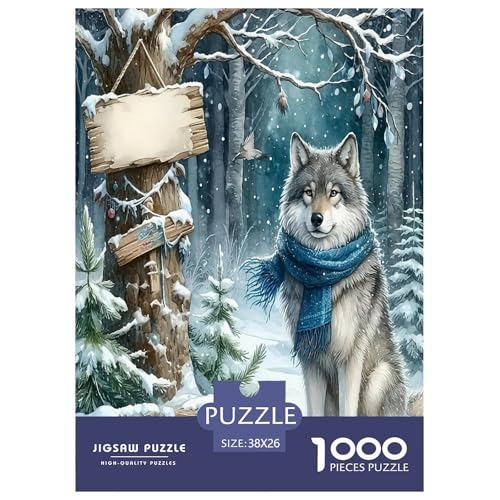 Wolf Puzzles 1000 Teile Schwer Puzzle Spielzeug Lernspiel Impossible Herausforderungsspielzeug Für Erwachsene Und Kinder Ab 14 Jahren 38x26cm/1000pcs von JLZBXCUER