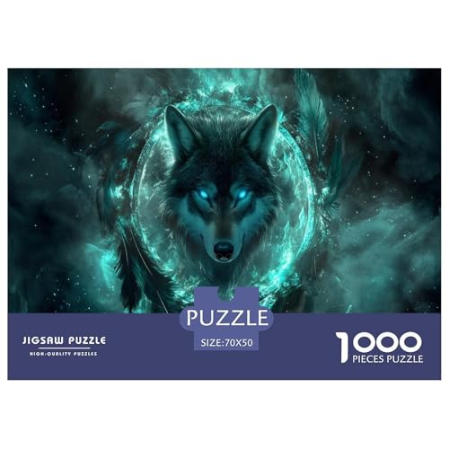 Wolf Puzzles 1000 Teile Schwer Puzzle Spielzeug Lernspiel Impossible Herausforderungsspielzeug Für Erwachsene Und Kinder Ab 14 Jahren 70x50cm/1000pcs von JLZBXCUER