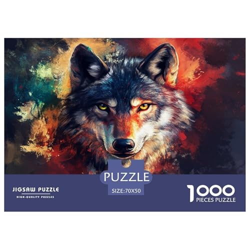 Wolf Puzzles 1000 Teile Schwer Puzzle Spielzeug Pädagogisches Spiel Impossible Herausforderung Spielzeug Für Erwachsene Und Kinder in Bewährter 70x50cm/1000pcs von JLZBXCUER