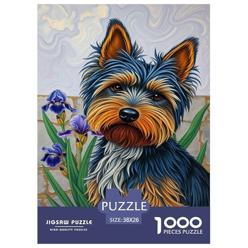 Yorkshire Terrier Puzzle 1000 Teile Schwer Puzzle Spielzeug Pädagogisches Spiel Impossible Herausforderungsspielzeug Für Erwachsene Und Kinder Ab 12 Jahren 38x26cm/1000pcs von JLZBXCUER