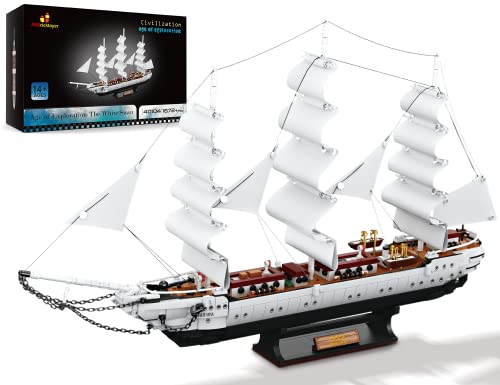 JMBricklayer 40104 Piratenschiff Bausteine Set, Weißer Schwan Segelschiff Klemmbausteine,Piratenschiff Spielzeug Modell für Erwachsene und Jugendliche von JMBricklayer