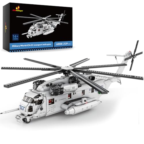 JMBricklayer CH-53 Hubschrauber-Bauset 60008, Militärtransporthubschrauber-Spielzeugflugzeugmodellbausatz, ideales Flugzeugspielzeuggeschenk für Kinder ab 14 Jahren, Erwachsene und Militärfans von JMBricklayer