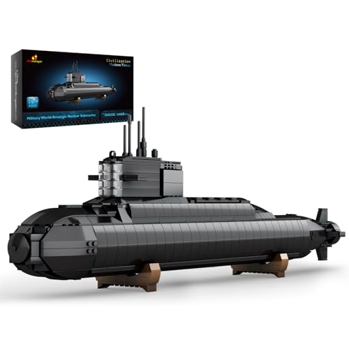 JMBricklayer Atom U Boot Schiffe Klemmbausteine Modell mit Lichtern, 61505 WW2 Militär Klemmbausteine Schiff Sammlerstück Modular Spielzeug Buildings, Geschenke für Erwachsene und Jungen 14+ von JMBricklayer