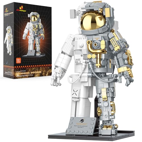 JMBricklayer 70109 Space Astronaut Bauspielzeug,Weltraum Spielzeug Klemmbausteine mit Displayständer,Astronaut Bausteine Modell für Erwachsene Jungen von JMBricklayer