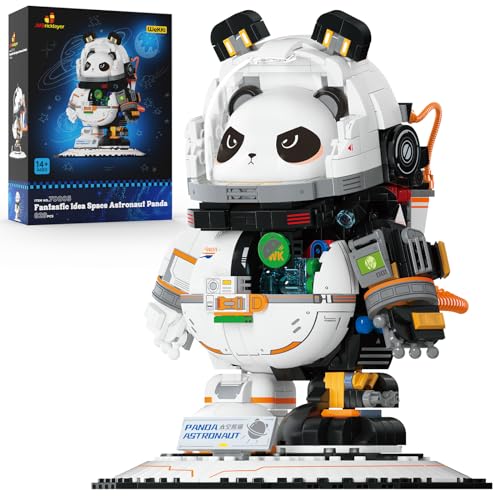 JMBricklayer Animal Weltraum-Panda-Astronauten-Bausets 70005, Space Pandabär-Ausstellungsmodelle, Weltraum-Spielzeugsets für Erwachsene, Kinder, Jungen, Mädchen ab 8+, Ideale Geschenkidee (829 Teile) von JMBricklayer