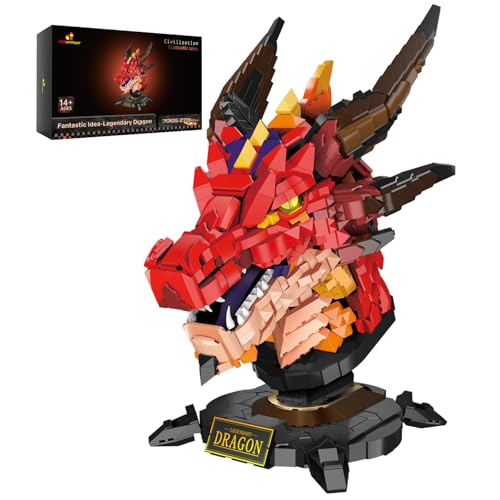 JMBricklayer Drachenkopf Klemmbausteine Drache Spielzeug, Drachenkopf Bausteine Bausatz, Bausteine Art Dekorationen für Büros und Arbeitszimmer,Geburtstagsgeschenk für Kinder und Erwachsener JMBricklayer Drachenkopf Klemmbausteine Drache Spielzeug, Drachenkopf Bausteine Bausatz, Bausteine Art Dekorationen für Büros und Arbeitszimmer,Geburtstagsgeschenk für Kinder und Erwachsener von JMBricklayer