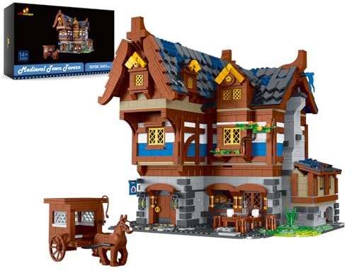 JMBricklayer Mittelalterliche Taverne Bausteine Set, Klemmbausteine Haus, Architektur Bausteine Haus Bausatz, Architekturmodell für Erwachsene und Kinder JMBricklayer Mittelalterliche Taverne Bausteine Set, Klemmbausteine Haus, Architektur Bausteine Haus Bausatz, Architekturmodell für Erwachsene und Kinder von JMBricklayer