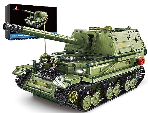 JMBricklayer Panzer Bausteine Modell,61509Technik Militär Tanks Klemmbausteine,WW2 Ferdinand Panzer Spielzeug,Panzer Konstruktionspielzeug für Erwachsene und Kinder von JMBricklayer