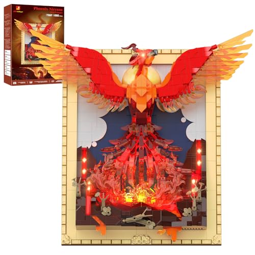 JMBricklayer Phoenix Nirvana Bauset für Erwachsene mit Lichtern, 70017 Wandkunst Handwerk Malerei Rahmen Zimmer Home Office Dekor Geschenk für Erwachsene Jungen Mädchen ab 14 Jahren JMBricklayer Phoenix Nirvana Bauset für Erwachsene mit Lichtern, 70017 Wandkunst Handwerk Malerei Rahmen Zimmer Home Office Dekor Geschenk für Erwachsene Jungen Mädchen ab 14 Jahren von JMBricklayer