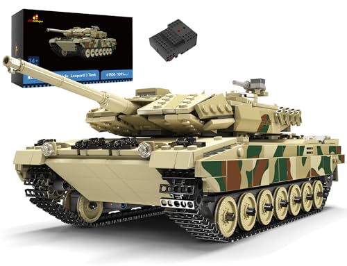 MBricklayer Technik Panzer Bausteine Modell, 61503 Militär Tanks Klemmbausteine, WW2 Leopard Panzer Spielzeug, Tank Konstruktionspielzeug für Erwachsene und Jungen von JMBricklayer