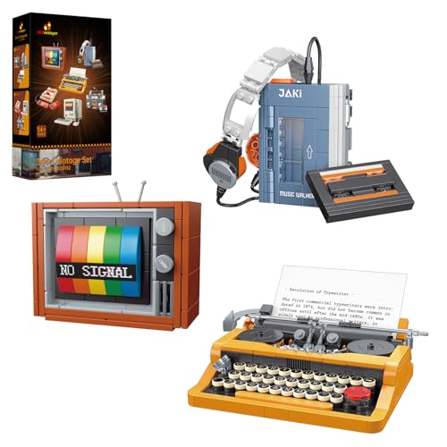 JMBricklayer Retro TV CD-Player Schreibmaschine Bausteine Set, 20131 Vintage Haushaltsgeräte Klemmbausteine, Haus Deko Bausatz, Retro Spielzeug für Erwachsene und Jungen JMBricklayer Retro TV CD-Player Schreibmaschine Bausteine Set, 20131 Vintage Haushaltsgeräte Klemmbausteine, Haus Deko Bausatz, Retro Spielzeug für Erwachsene und Jungen von JMBricklayer