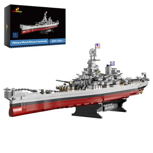 JMBricklayer Schlachtschiff-Bausatz 60011, Militär-Schlachtschiffmodell Missouri, Kriegsschiff-Sammelspielzeug für Erwachsene, Weihnachts- und Geburtstagsgeschenke für Jungen und Teenager ab 14 Jahren JMBricklayer Schlachtschiff-Bausatz 60011, Militär-Schlachtschiffmodell Missouri, Kriegsschiff-Sammelspielzeug für Erwachsene, Weihnachts- und Geburtstagsgeschenke für Jungen und Teenager ab 14 Jahren von JMBricklayer