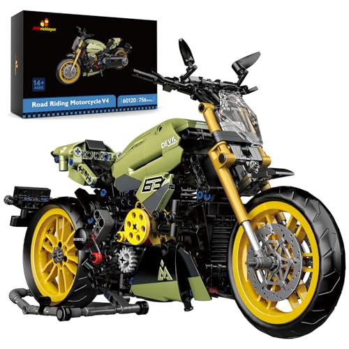 JMBricklayer Technic V4 Motorradspielzeug-Bausets für Erwachsene 60120, baubares Motorradspielzeug für Jungen Modellbausatz Sammeln, Weihnachtsgeburtstagsgeschenk für Erwachsene Jungen ab 14 Jahren von JMBricklayer