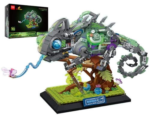 JMBricklayer Technik Chamäleon Baustine Sets, 70124 Tiere Klemmbausteine mit LED Licht, Creator Spielzeug Bausatz, Tiere Bauspielzeug für Erwachsene,Modellbausatz Geschenk ab 8-14 für Jungen JMBricklayer Technik Chamäleon Baustine Sets, 70124 Tiere Klemmbausteine mit LED Licht, Creator Spielzeug Bausatz, Tiere Bauspielzeug für Erwachsene,Modellbausatz Geschenk ab 8-14 für Jungen von JMBricklayer