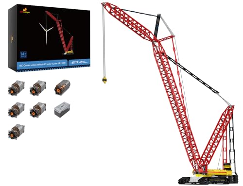 JMBricklayer Technik Kran Bausteine, 61119 188 cm Liebherr Raupenkran Klemmbausteine mit 6 Motoren, Ferngesteuert Baufahrzeug Spielzeug für Erwachsene und Jugen ab14+Jahre von JMBricklayer