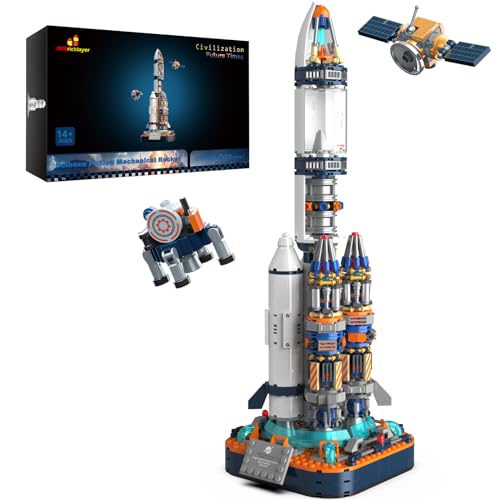 JMBricklayer Technik Weltraumrakete Bauspielzeug Sets, 70110 Kreatives Weltraumrakete klemmbausteine, Space Spielzeug Modellbausatz Geschenk für Erwachsene und Jungen Mädchen ab 8-14 (863 Stück) von JMBricklayer