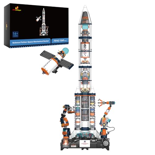 JMBricklayer Weltraumraketen-Bausets mit Spezialbeleuchtung 70142, Space Shuttle Raketenspielzeug für 8+ Jungen Jahren, Raumschiff-Erkundungsmodellbausätze Geschenk für Kinder Erwachsene Weltraumfans von JMBricklayer