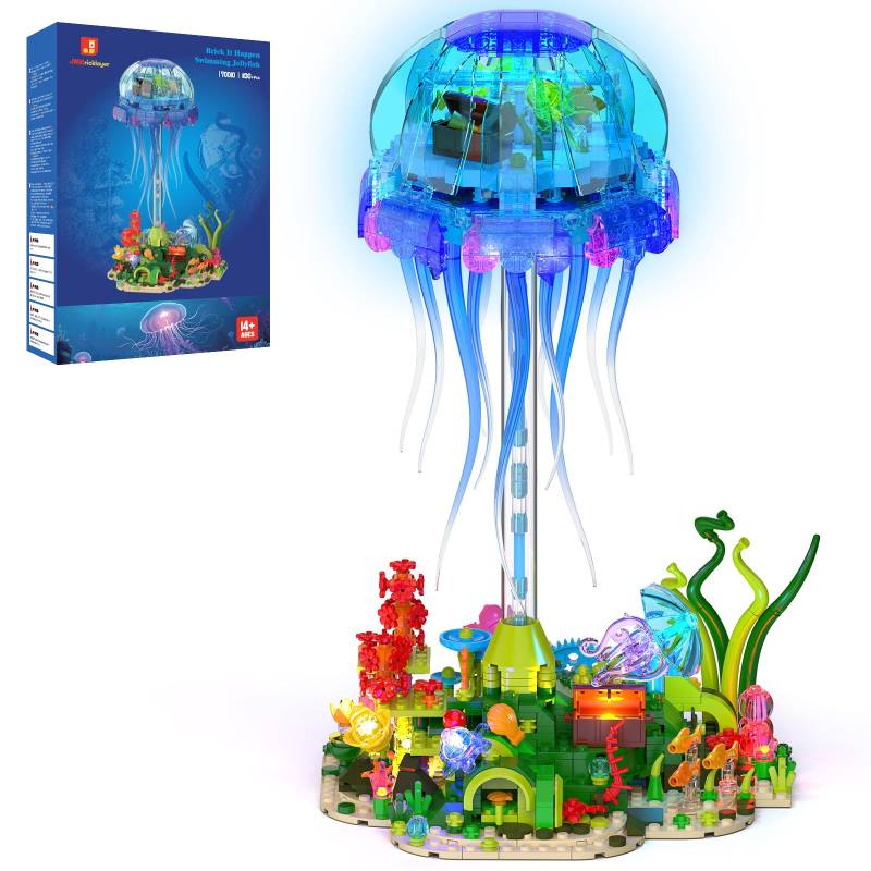 Jellyfish Building Set with LED Lights 70010,Jellyfish Lamp von JMBricklayer