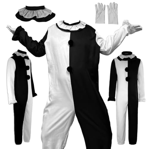 JMOBEU Anime-Kostüm, Jumpsuit, schwarz-weiß, Bodysuit, komplettes Set, Halloween-Uniform, Kostüm, 3XL JMOBEU Anime-Kostüm, Jumpsuit, schwarz-weiß, Bodysuit, komplettes Set, Halloween-Uniform, Kostüm, 3XL von JMOBEU