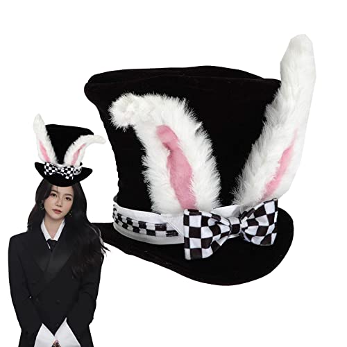 JMOCD Easter White Rabbit Topper Plush Hat Weißer Hasenohr-Zylinder,Hasenohren Hut,Plüsch Hasenohren Osterhüte für Ostern Party Kostüm Cosplay JMOCD Easter White Rabbit Topper Plush Hat Weißer Hasenohr-Zylinder,Hasenohren Hut,Plüsch Hasenohren Osterhüte für Ostern Party Kostüm Cosplay von JMOCD