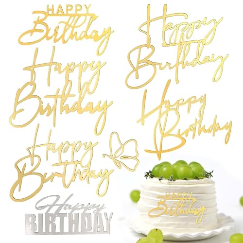 Happy Birthday Cake Topper 6 Stk Happy Birthday Tortendeko Geburtstagstorte Deko Gold Cakes Toppers für Geburtstagstorten Happy Birthday Cake Topper 6 Stk Happy Birthday Tortendeko Geburtstagstorte Deko Gold Cakes Toppers für Geburtstagstorten von JMOOT