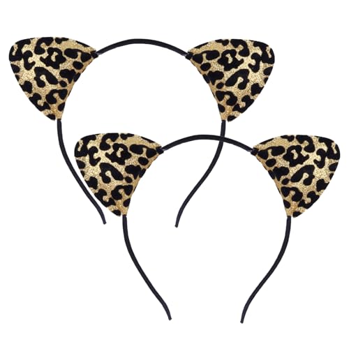 JNAWA 2 Stück Leopardenmuster Tierohren Stirnband Niedlich Leopard Haarreifen Halloween Cosplay Kostüm Haarschmuck für Mädchen Erwachsene Karneval Kostüm JNAWA 2 Stück Leopardenmuster Tierohren Stirnband Niedlich Leopard Haarreifen Halloween Cosplay Kostüm Haarschmuck für Mädchen Erwachsene Karneval Kostüm von JNAWA