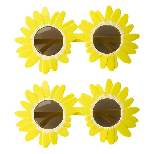 JNAWA 2 gelbe Sonnenblumen-Brillen, Neuheit, Festival, Party, Sonnenbrille, lustige Brillen, Sommer, Strand, Themen-Requisiten für Karneval, perfektes Accessoire JNAWA 2 gelbe Sonnenblumen-Brillen, Neuheit, Festival, Party, Sonnenbrille, lustige Brillen, Sommer, Strand, Themen-Requisiten für Karneval, perfektes Accessoire von JNAWA