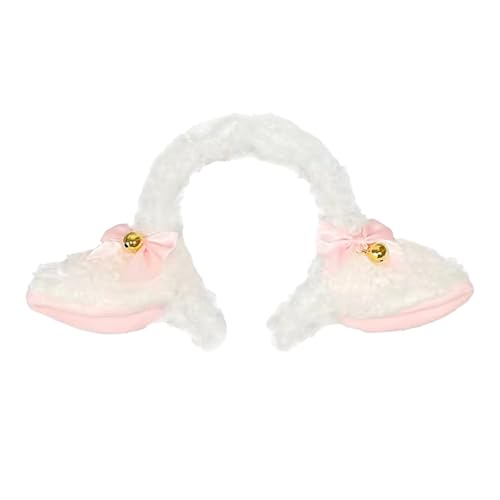 JNAWA Haarreif mit Lamm, niedliches weißes Tier, Schaf, Schleife, Haarbänder, Plüschohren, Haarreif, Kostüm, Cosplay, Geburtstagsparty, Zubehör für Erwachsene und Kinder JNAWA Haarreif mit Lamm, niedliches weißes Tier, Schaf, Schleife, Haarbänder, Plüschohren, Haarreif, Kostüm, Cosplay, Geburtstagsparty, Zubehör für Erwachsene und Kinder von JNAWA