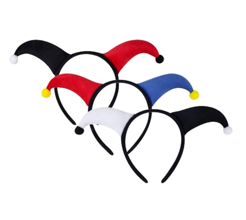 JNGUOSICN Haarreif für Halloween, Clown, Haarschmuck, Cosplay, Kostüm, Kopfbedeckung, Requisite für Halloween, Karneval, Party, 3 Stück von JNGUOSICN