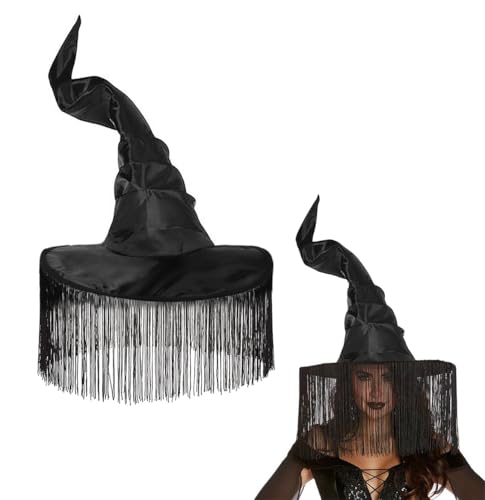 JNGUOSICN Halloween-Hexenhut, magische Zaubererhüte mit Spinne, Fledermaus, breite Krempe, spitzer Hut, Hexenhut für Frauen, Zauberer-Kopfbedeckung, Kostüm, Halloween, Cosplay, Party, Kostüm, Zubehör JNGUOSICN Halloween-Hexenhut, magische Zaubererhüte mit Spinne, Fledermaus, breite Krempe, spitzer Hut, Hexenhut für Frauen, Zauberer-Kopfbedeckung, Kostüm, Halloween, Cosplay, Party, Kostüm, Zubehör von JNGUOSICN