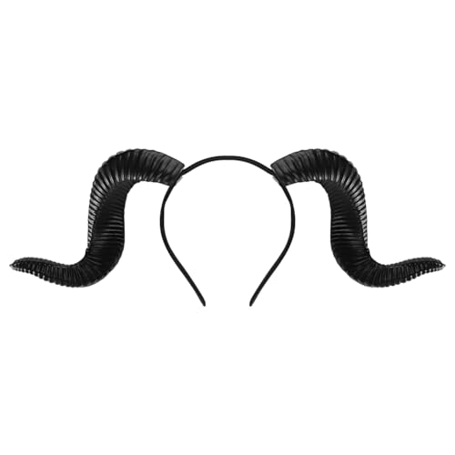 JNGUOSICN Halloween Schwarz Horn Stirnband Schaf Ziege Haarband Gothic Teufelskopf Schwarz Hexe Kopfschmuck Ochsenhorn Haarschmuck für Cosplay Party Dekoration Fasching Kostüm JNGUOSICN Halloween Schwarz Horn Stirnband Schaf Ziege Haarband Gothic Teufelskopf Schwarz Hexe Kopfschmuck Ochsenhorn Haarschmuck für Cosplay Party Dekoration Fasching Kostüm von JNGUOSICN