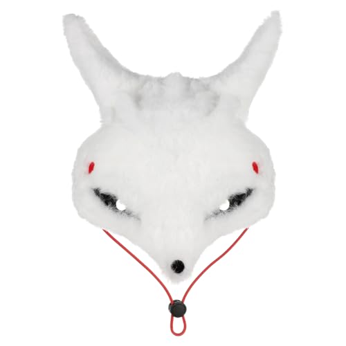 JNGUOSICN Kaninchenmaske aus Kunstfell, Halbgesichtsschleier, Augenmasken, pelziges Kaninchen, Gesichtsmaske, Halloween, Party, Make-up, Requisite, Tierparty, Hasenmasken, Kostümzubehör (Fuchs) von JNGUOSICN