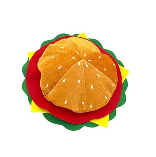 JNGUOSICN Lustiger Hamburger-Hut, Neuheit, Fast-Food-Hüte für Erwachsene, 3D-Plüsch-Burger-Kostüm, Kopfbedeckung, Fast-Food-Kostüm, Hut für Halloween, Cosplay, Mottoparty von JNGUOSICN