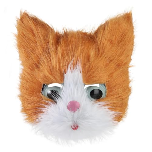 JNGUOSICN Pelzige Katze Maske Halloween Tier Cosplay Kostüm Kopfmaske Realistische Niedliche Vollgesichtskätzchen Cosplay Gesichtsbedeckung Party Dress Up Foto Requisiten für Maskerade Karneval Thema von JNGUOSICN