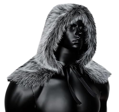 Wikinger Kunstpelz Schal Mittelalter König Pelz Kragen Schulter Wrap Halloween Kapuzenumhang Umhang Vintage Kapuze Kurz Krieger Umhang Renaissance Hexe Werwolf Kostüm Halloween Zubehör Wikinger Kunstpelz Schal Mittelalter König Pelz Kragen Schulter Wrap Halloween Kapuzenumhang Umhang Vintage Kapuze Kurz Krieger Umhang Renaissance Hexe Werwolf Kostüm Halloween Zubehör von JNGUOSICN