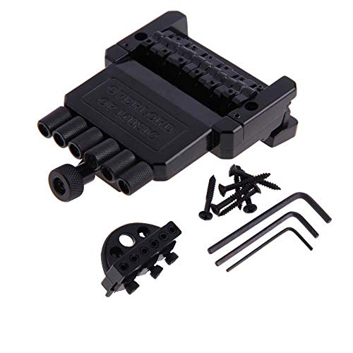 JNJOOD 1 Set 6 Saiten für Gitarre Kopf Brücke für Saitenhalter schwarz für den Austausch von E-Gitarrenteilen von JNJOOD