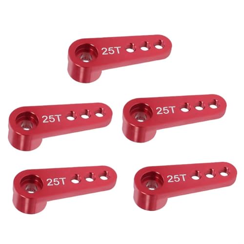 JNJOOD 25T Aluminiumlegierung RC Auto Lenkservo Horn Arm für 1/10 1/8 RC Auto Crawler Teile Rot von JNJOOD