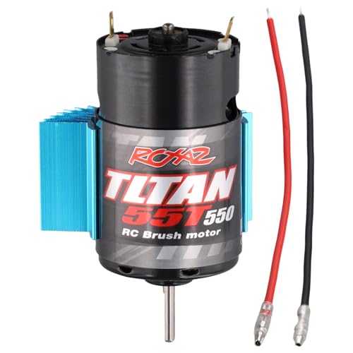JNJOOD 550 Bürstenmotor mit Kühlkörper für 1:10 RC Crawler für Axial SCX10 AXI03007 JL 90046 Slash TRX4 TRX6 55T von JNJOOD