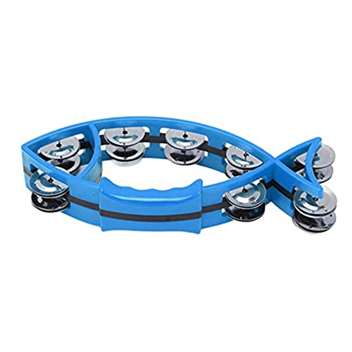 JNJOOD Handtrommel Glocke Fischglocke Handglocke Rhythmisches Musikinstrument für Kinder (Blau) von JNJOOD