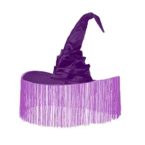 JNJOOD Hexenhut mit Breiter Krempe, Spitzer Hut, Lila, Krummer Zaubererhut für Feiertage, Cosplay, Karneval, Halloween-Dekorationen JNJOOD Hexenhut mit Breiter Krempe, Spitzer Hut, Lila, Krummer Zaubererhut für Feiertage, Cosplay, Karneval, Halloween-Dekorationen von JNJOOD