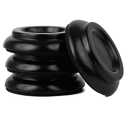 JNJOOD Piano Caster Cups Piano Wheels Upright Piano Leg Foot Pads Protektoren Set von 4 in Holz, Schwarz von JNJOOD