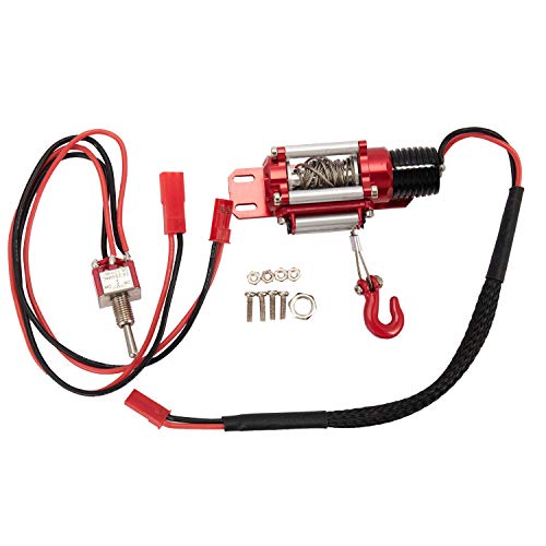 JNJOOD RC Auto Metall Stahl Verdrahtet Automatische Simulierte Winde für 1/10 RC Crawler Auto Axial TRX4 SCX10 90046 D90 von JNJOOD