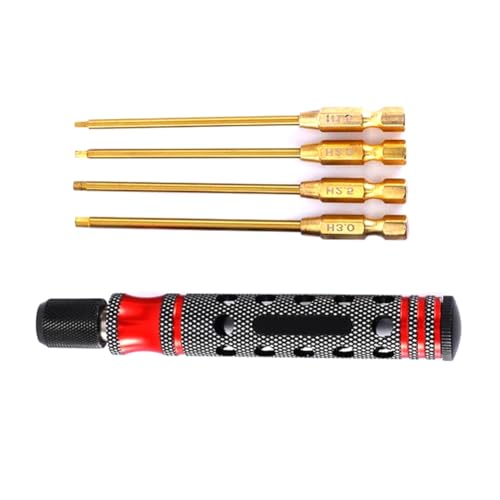 JNJOOD Sechskant-Schraubendreher-Set, 1,5, 2,0, 2,5, 3,0 mm, mit Schnellwechsel, Sechskantschlüssel, Werkzeug für RC-Autos, Crawler und Boote A von JNJOOD