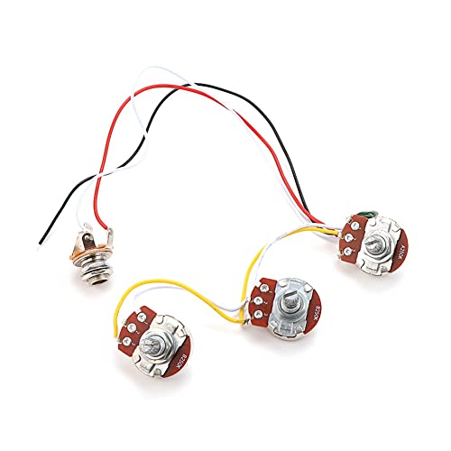 JNJOOD Verdrahtungsset für Bass-Verkabelung, Lautstärkeregler Ton A250K B250K Potentiometer Buchse Potentiometer für Zubehör für Jazz-Bass JNJOOD Verdrahtungsset für Bass-Verkabelung, Lautstärkeregler Ton A250K B250K Potentiometer Buchse Potentiometer für Zubehör für Jazz-Bass von JNJOOD